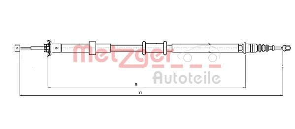 Cablu, frana de parcare METZGER 12.0727
