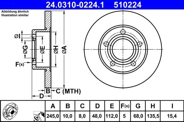 Disc frana ATE 24.0310-0224.1