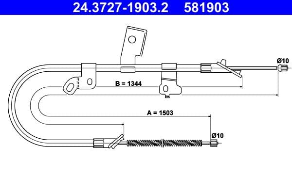 Cablu, frana de parcare ATE 24.3727-1903.2