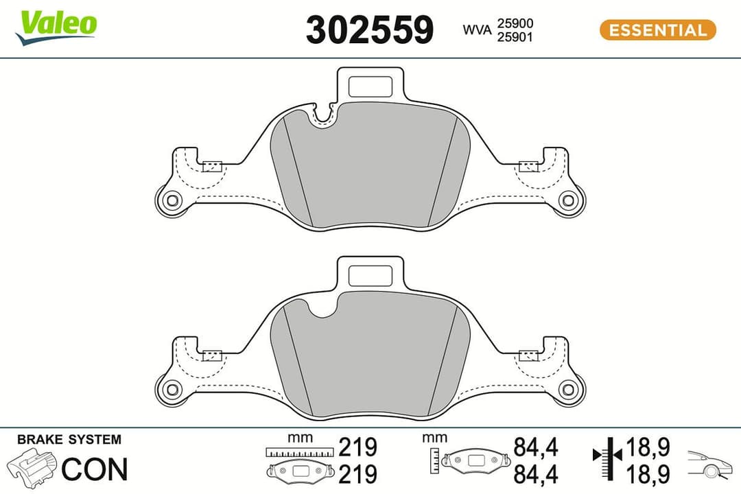 set placute frana,frana disc VALEO 302559