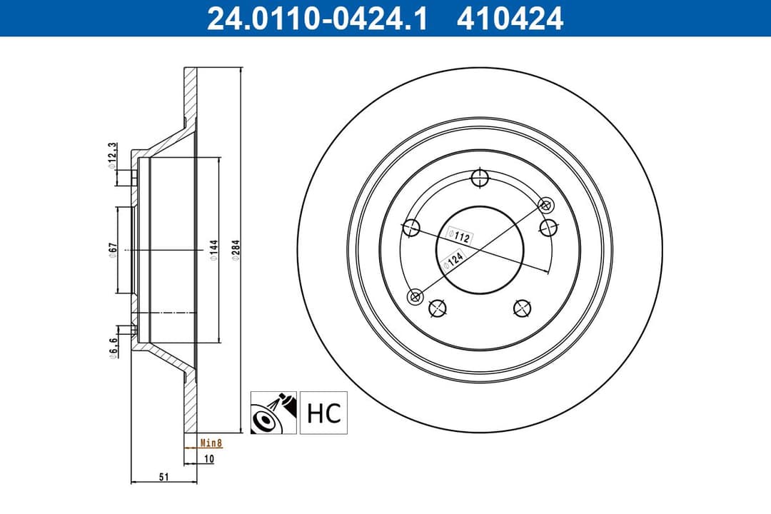 Disc frana ATE 24.0110-0424.1