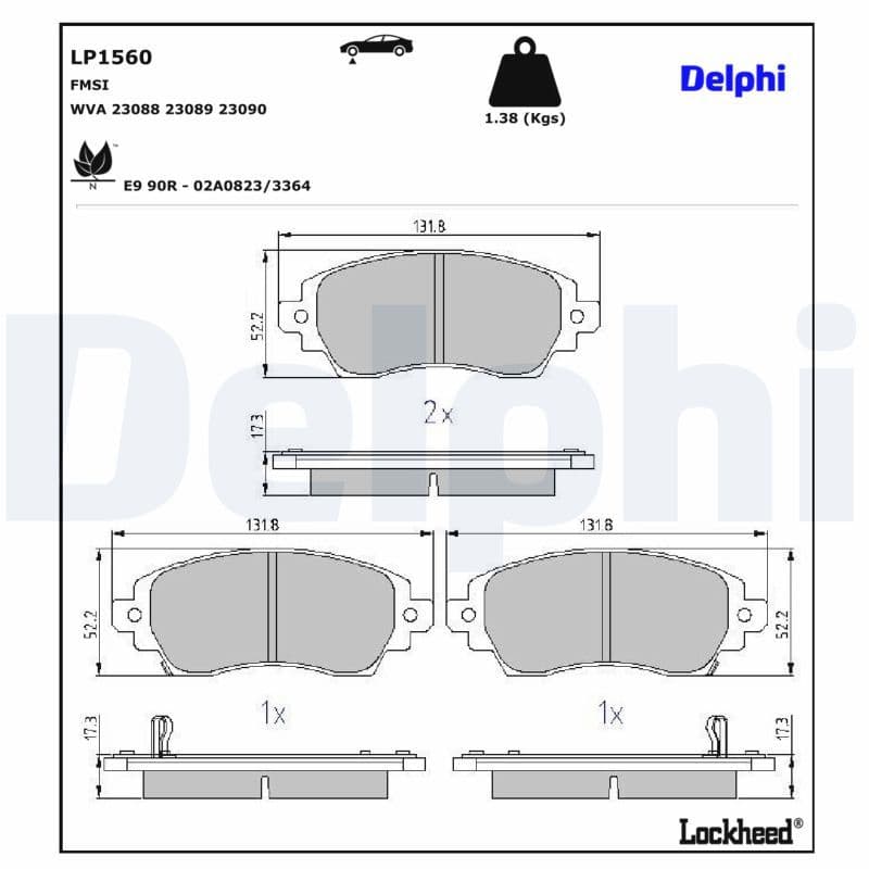 set placute frana,frana disc DELPHI LP1560