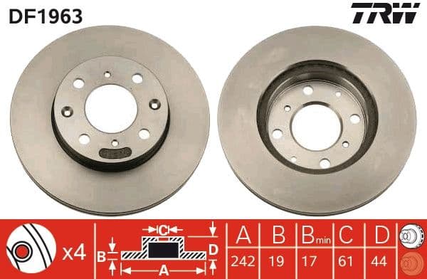 Disc frana TRW DF1963