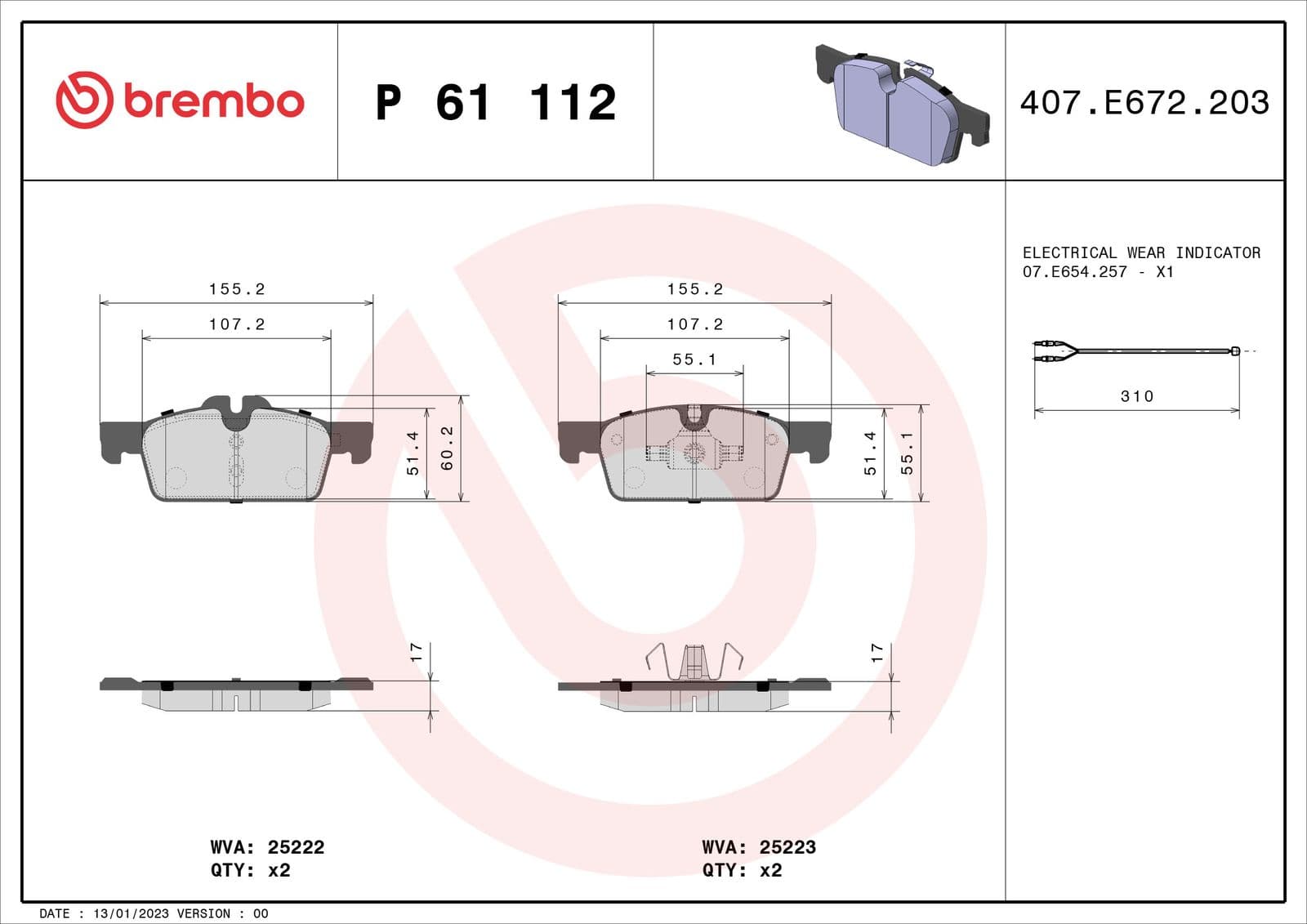 set placute frana,frana disc BREMBO PRIME LINE P 61 112
