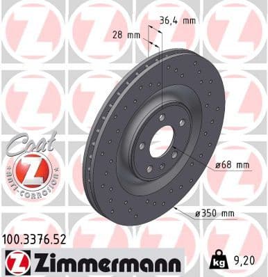 Disc frana ZIMMERMANN SPORT Z 100.3376.52