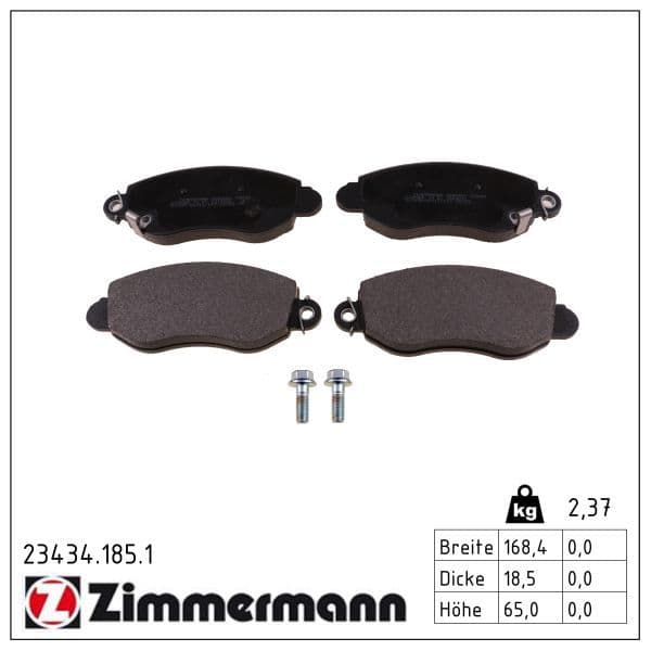 set placute frana,frana disc ZIMMERMANN 23434.185.1