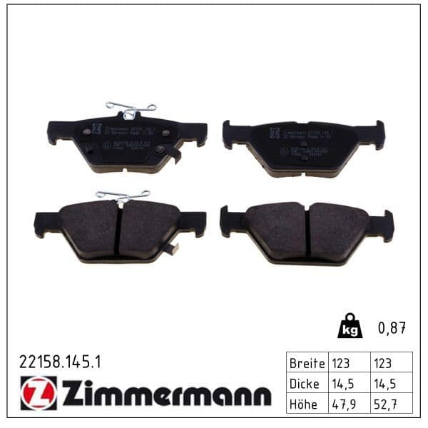 set placute frana,frana disc ZIMMERMANN 22158.145.1