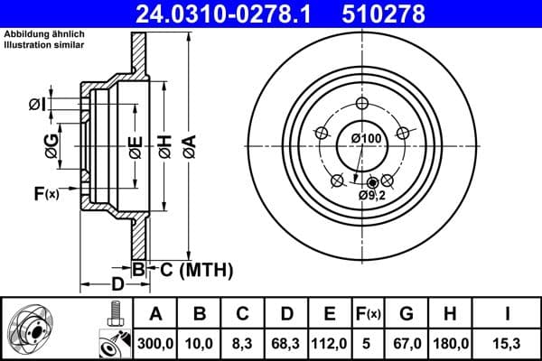 Disc frana ATE 24.0310-0278.1
