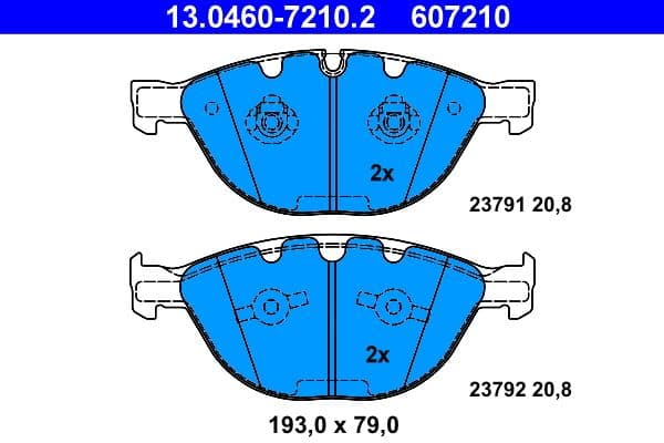 set placute frana,frana disc ATE 13.0460-7210.2