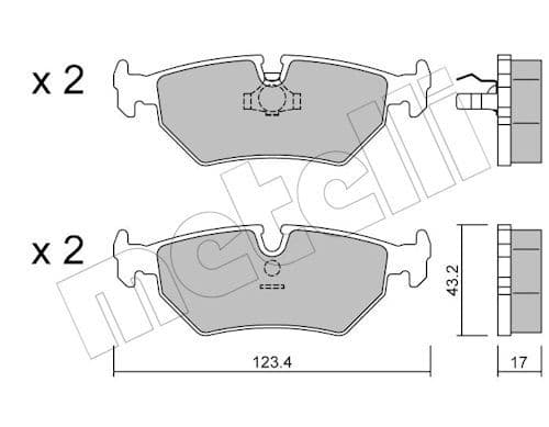set placute frana,frana disc METELLI 22-0178-0