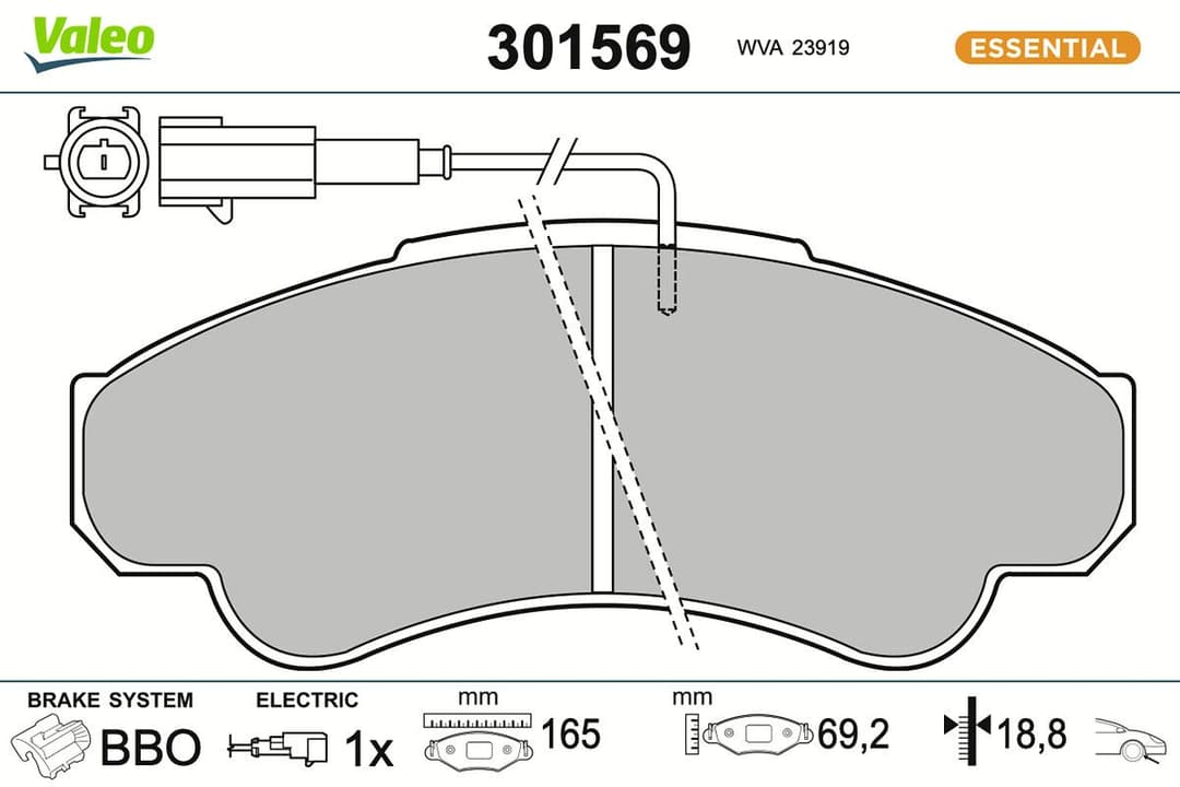 set placute frana,frana disc VALEO ESSENTIAL 301569