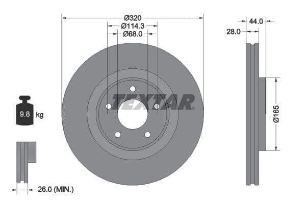 Disc frana TEXTAR PRO 92283503