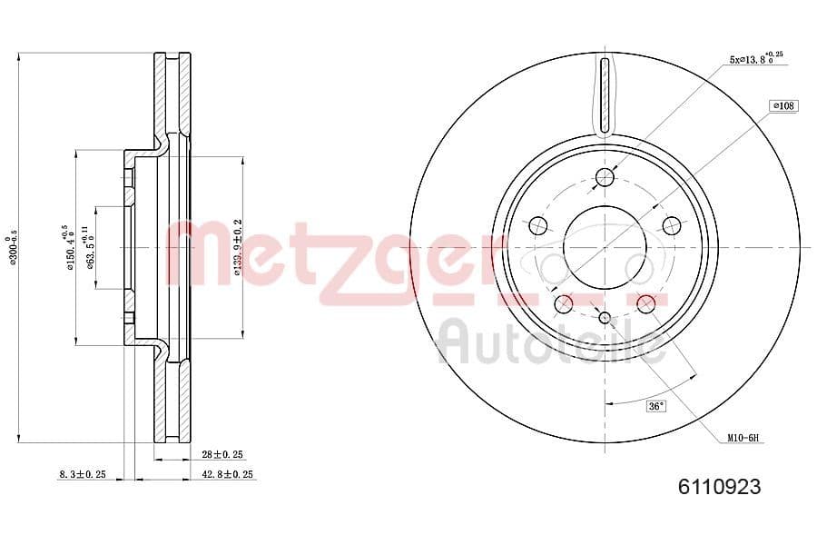 Disc frana METZGER 6110923