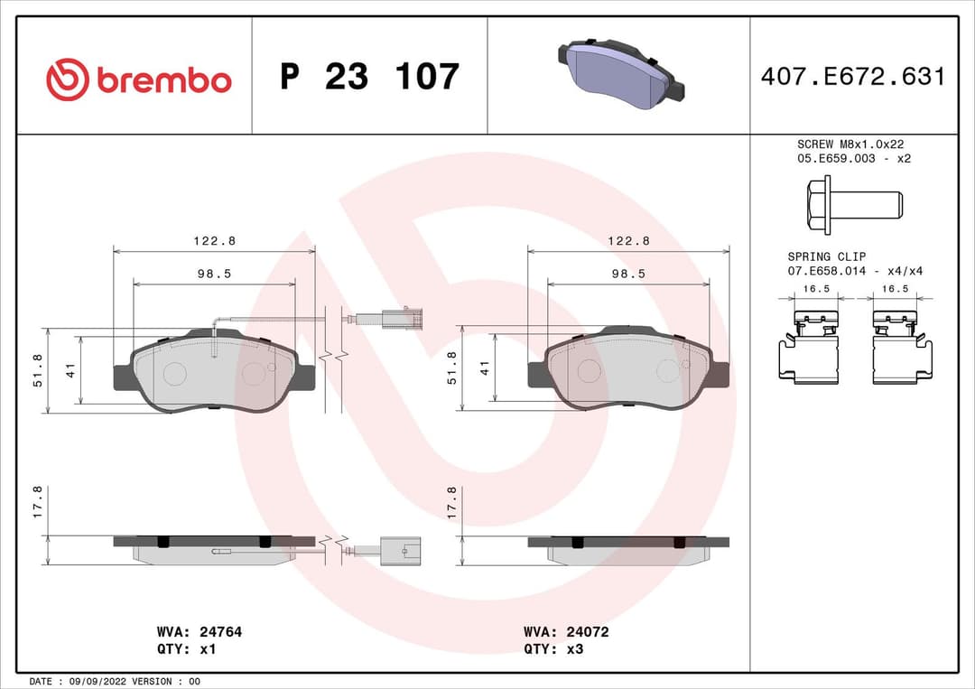 set placute frana,frana disc BREMBO PRIME LINE P 23 107