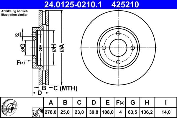 Disc frana ATE 24.0125-0210.1