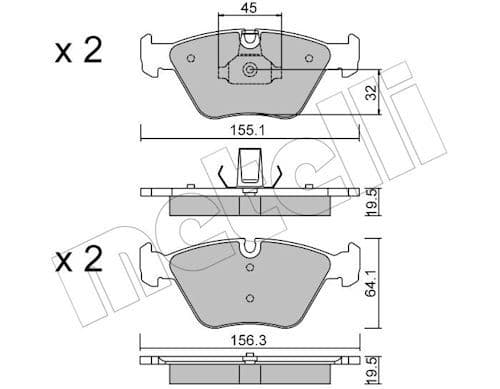 set placute frana,frana disc METELLI 22-0207-3
