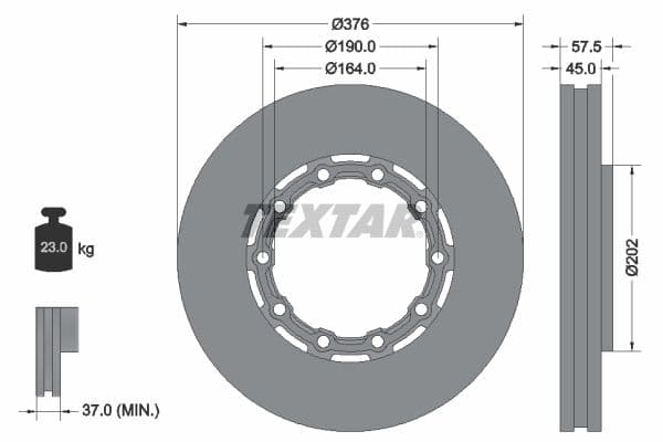 Disc frana TEXTAR 93193400
