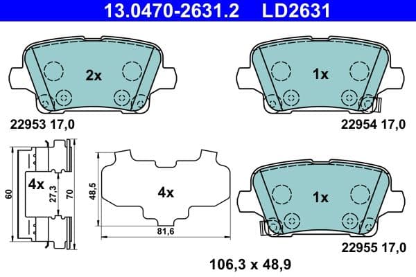 set placute frana,frana disc ATE Ceramic 13.0470-2631.2