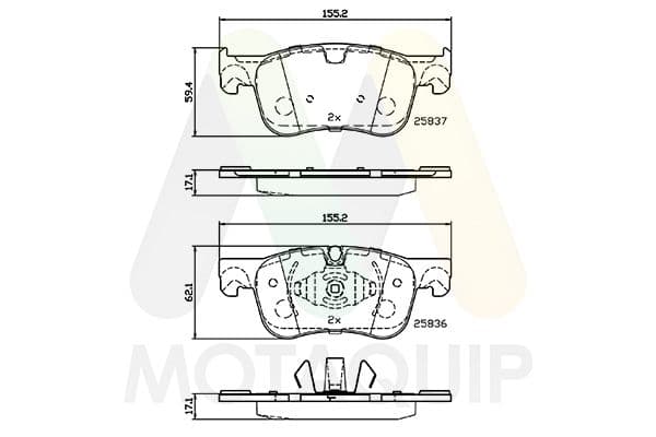 set placute frana,frana disc MOTAQUIP LVXL1758