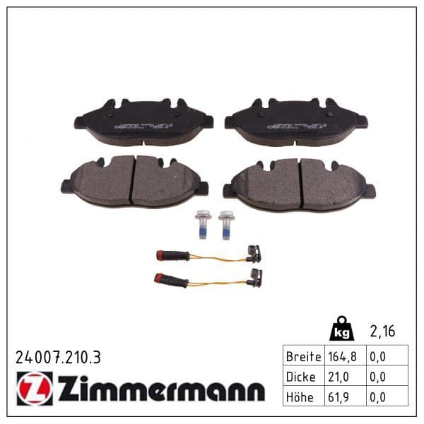 set placute frana,frana disc ZIMMERMANN 24007.210.3
