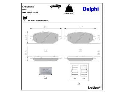 set placute frana,frana disc DELPHI LP5089EV