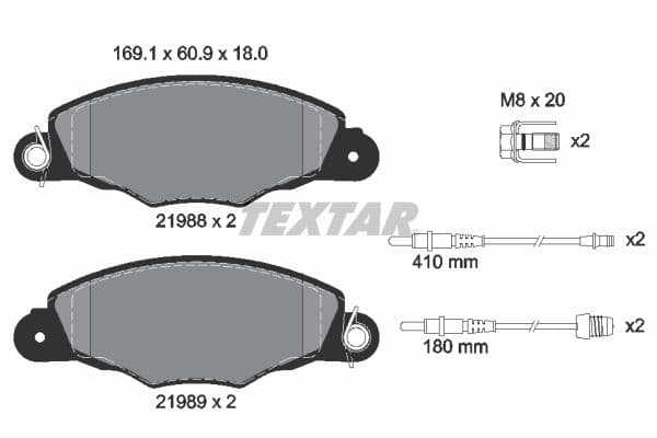 set placute frana,frana disc TEXTAR Q+ 2198804