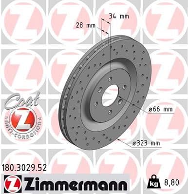 Disc frana ZIMMERMANN SPORT Z 180.3029.52
