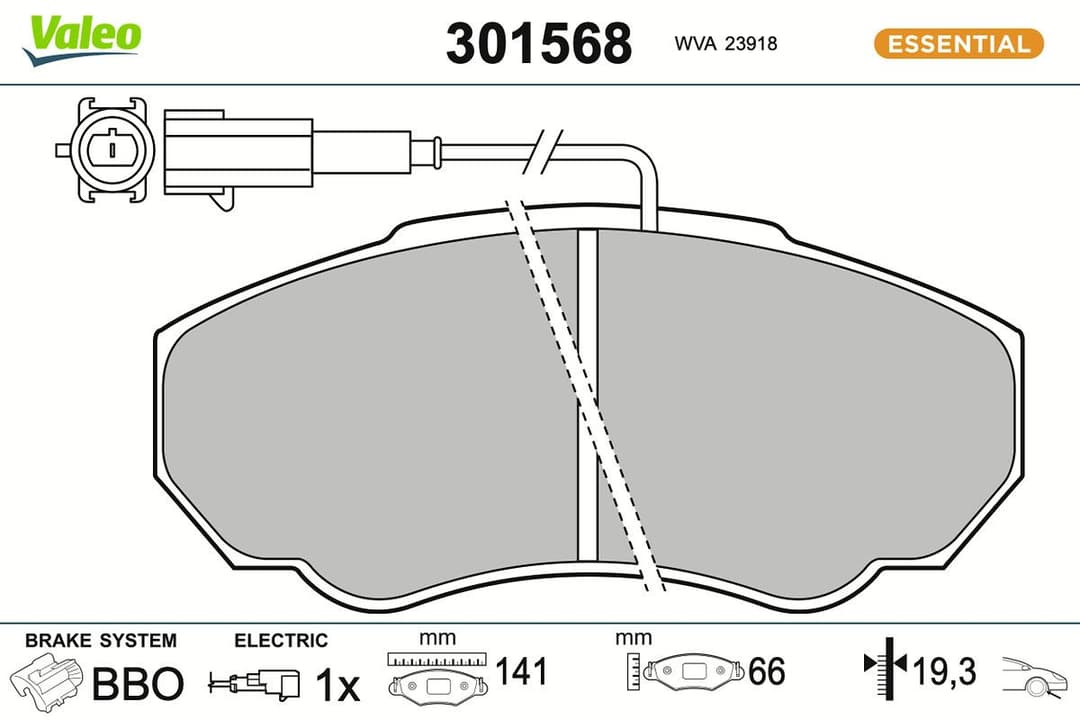 set placute frana,frana disc VALEO ESSENTIAL 301568
