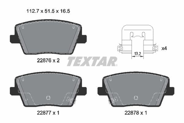 set placute frana,frana disc TEXTAR Q+ 2287601
