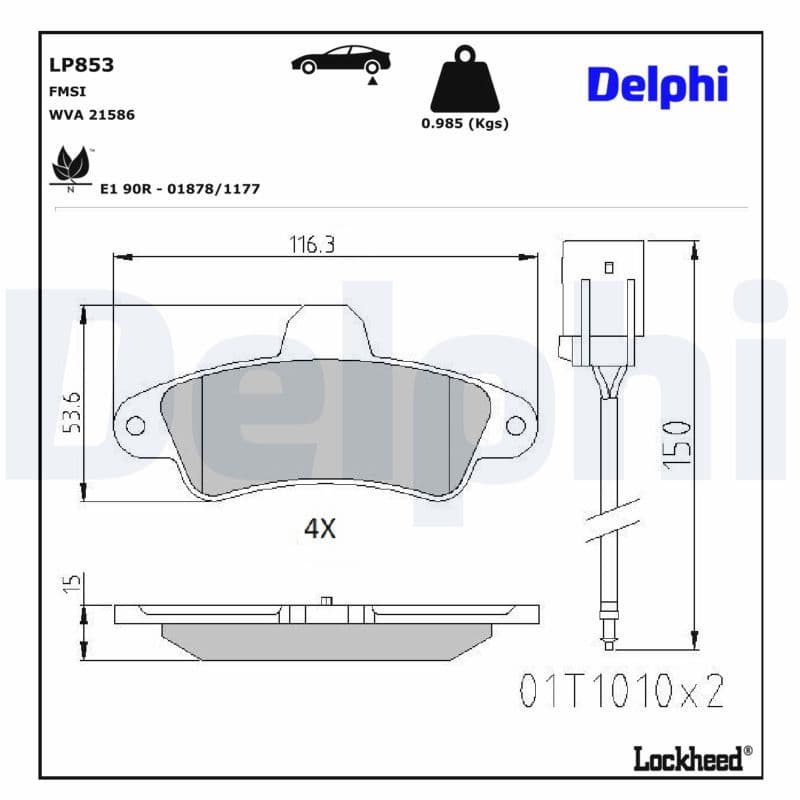 set placute frana,frana disc DELPHI LP853