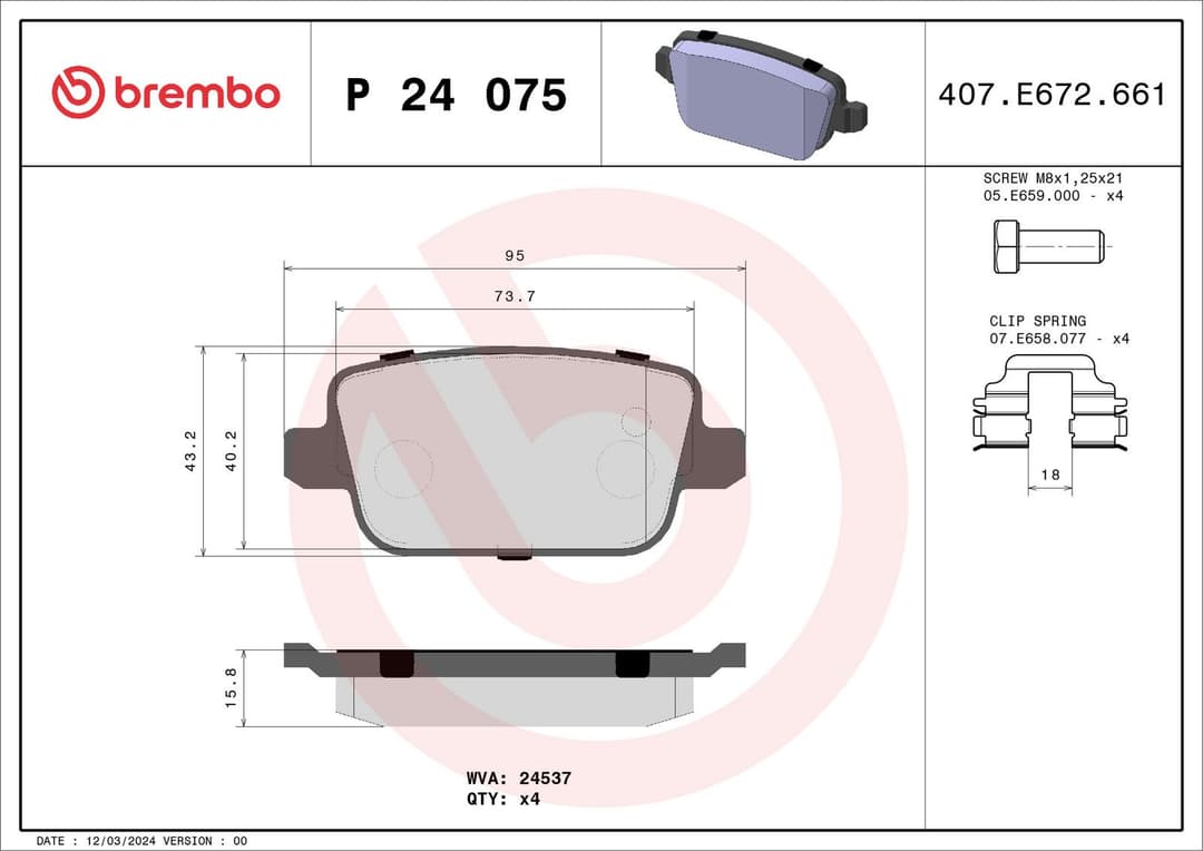 set placute frana,frana disc BREMBO PRIME LINE P 24 075