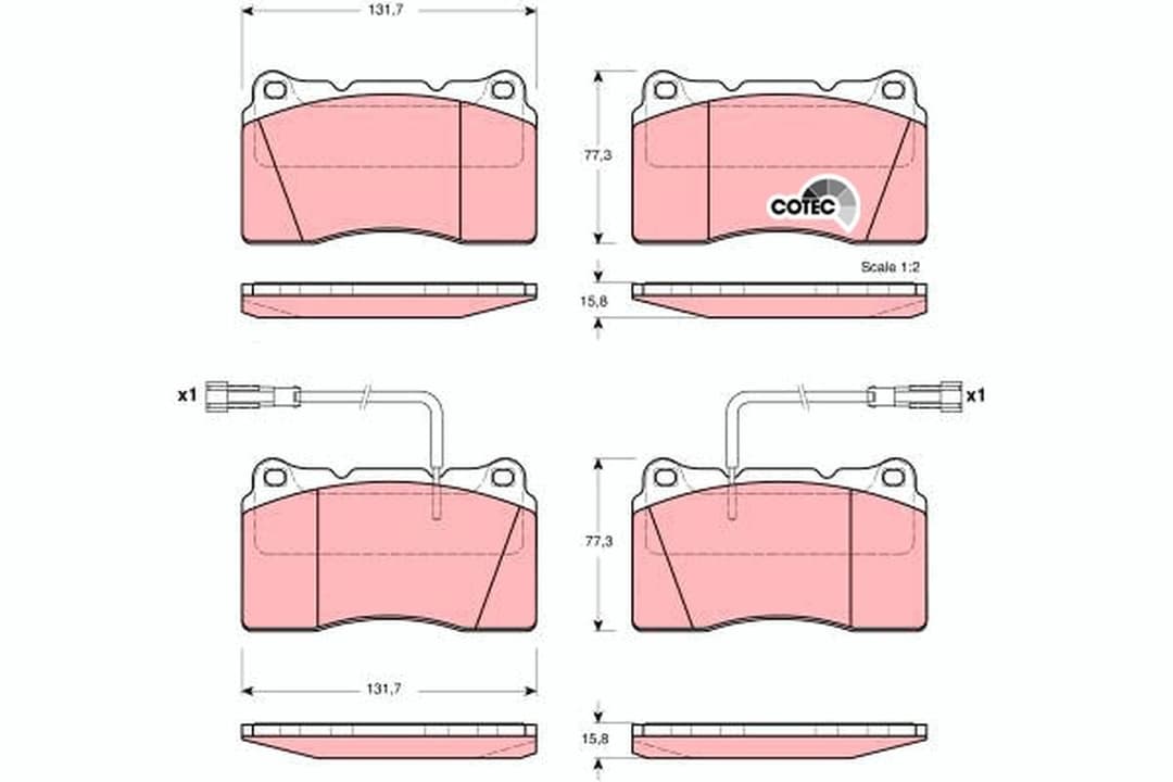 set placute frana,frana disc TRW GDB1363