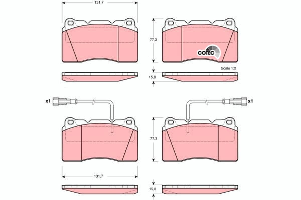 set placute frana,frana disc TRW GDB1363