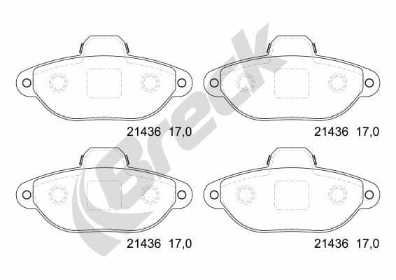 set placute frana,frana disc BRECK 21436 00 702 00
