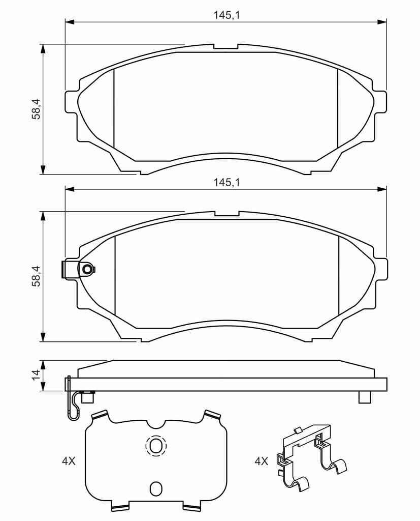set placute frana,frana disc BOSCH 0 986 494 587