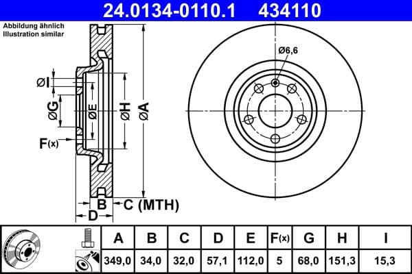 Disc frana ATE 24.0134-0110.1