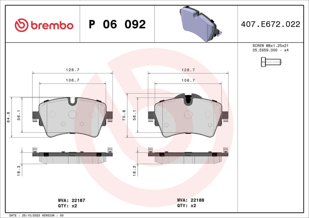 set placute frana,frana disc BREMBO PRIME LINE P 06 092