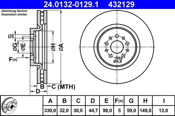 Disc frana ATE 24.0132-0129.1