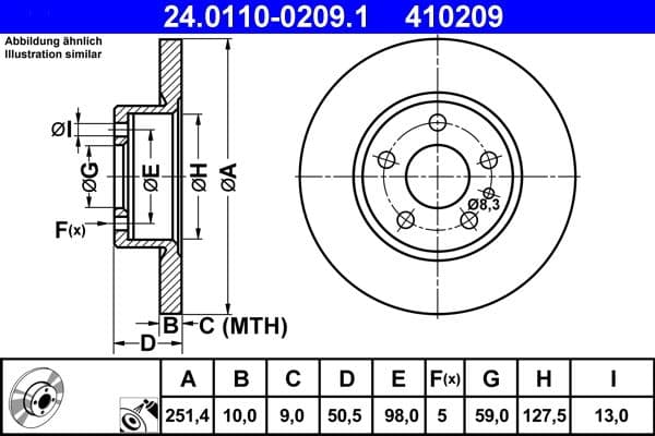 Disc frana ATE 24.0110-0209.1