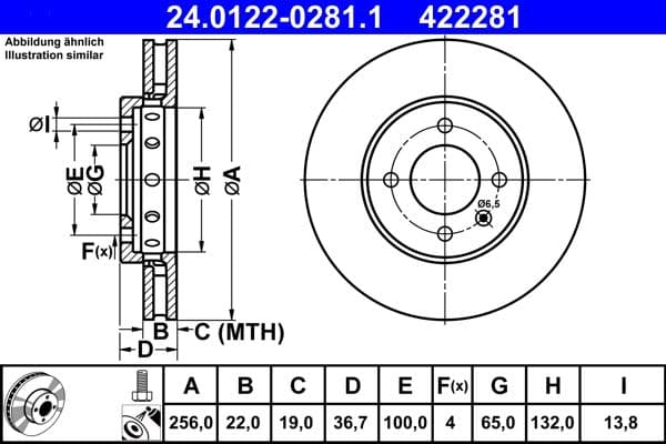 Disc frana ATE 24.0122-0281.1