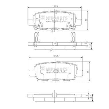 set placute frana,frana disc NIPPARTS J3611044