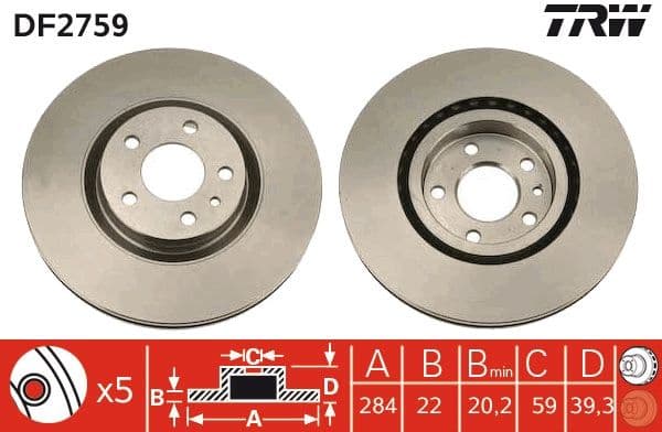 Disc frana TRW DF2759