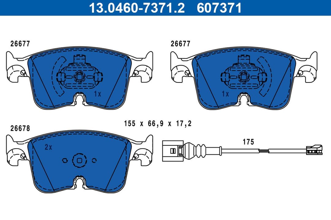 set placute frana,frana disc ATE 13.0460-7371.2