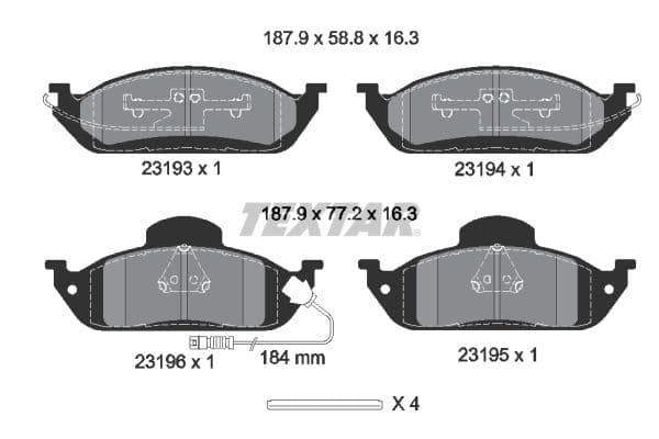 set placute frana,frana disc TEXTAR Q+ 2319303