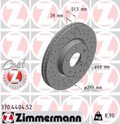 Disc frana ZIMMERMANN SPORT Z 370.4404.52
