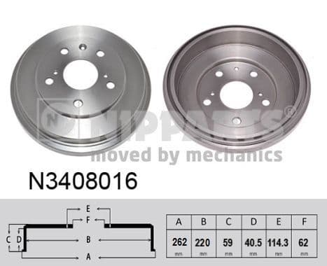 Tambur frana NIPPARTS N3408016