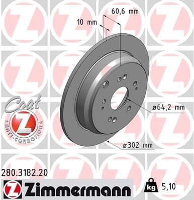 Disc frana ZIMMERMANN COAT Z 280.3182.20