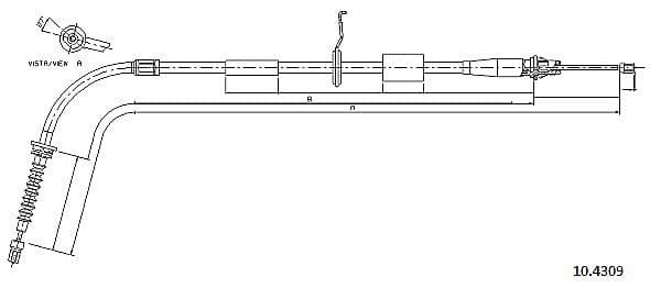 Cablu, frana de parcare METZGER 10.4309