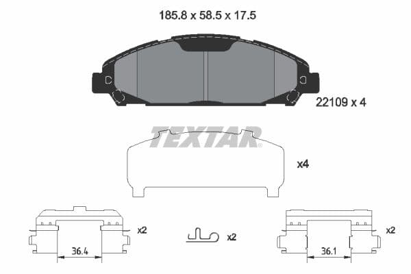 set placute frana,frana disc TEXTAR 2210901