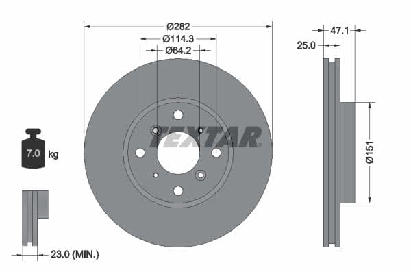 Disc frana TEXTAR 92110100